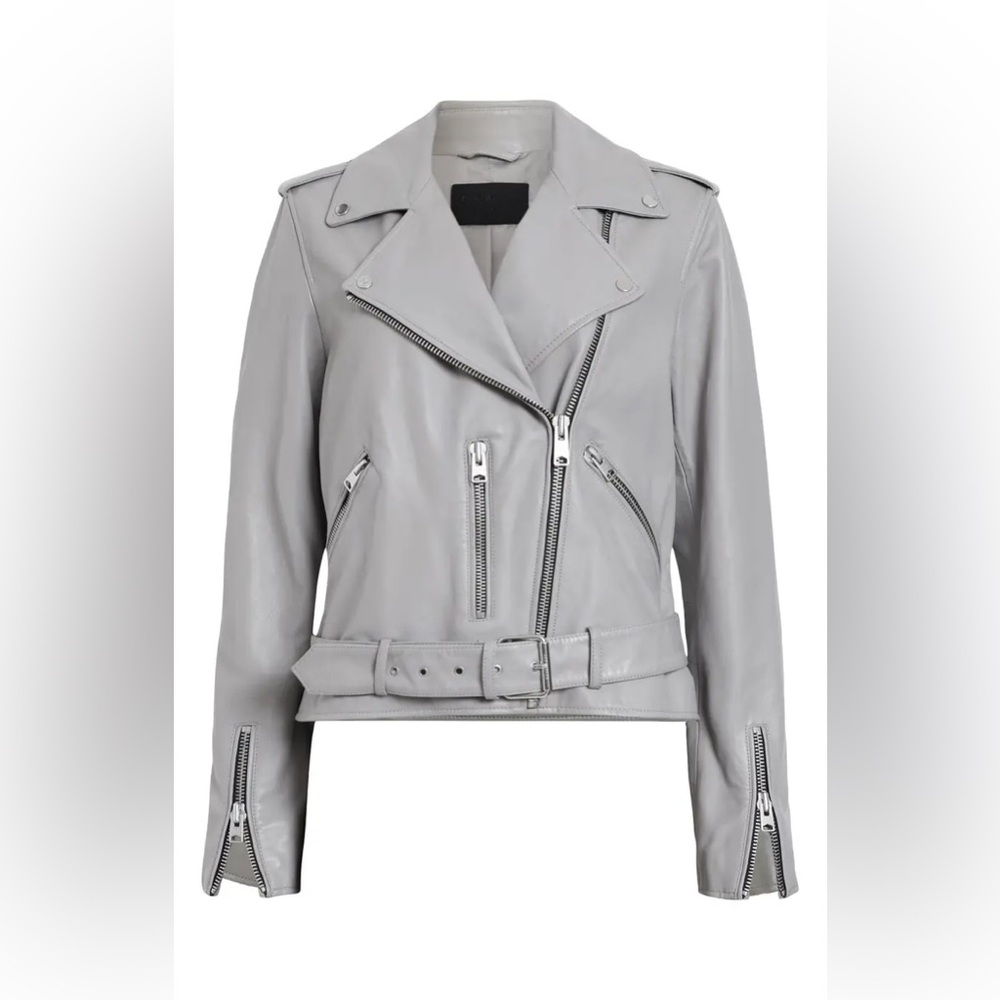 Allsaints Balfern Leather Biker Jacket Size 6